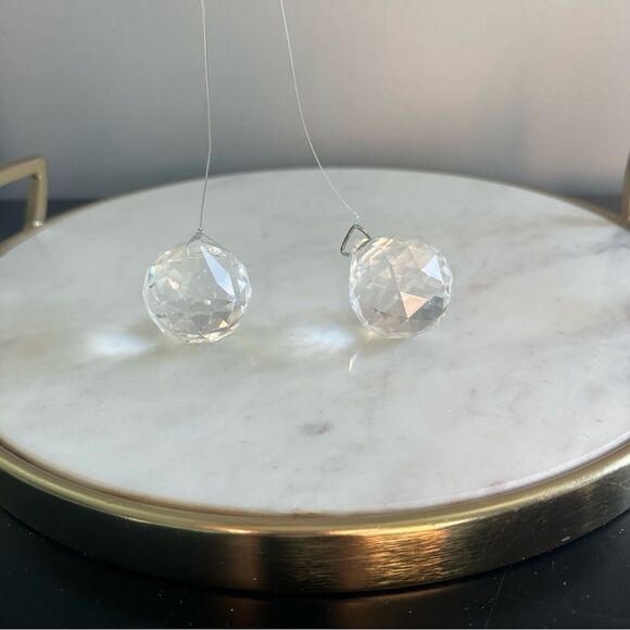 Feng Shui Faceted Crystal Ball Rainbow Prism Hanging Sun Catcher 2” Spheres Set - Picture 6 of 15